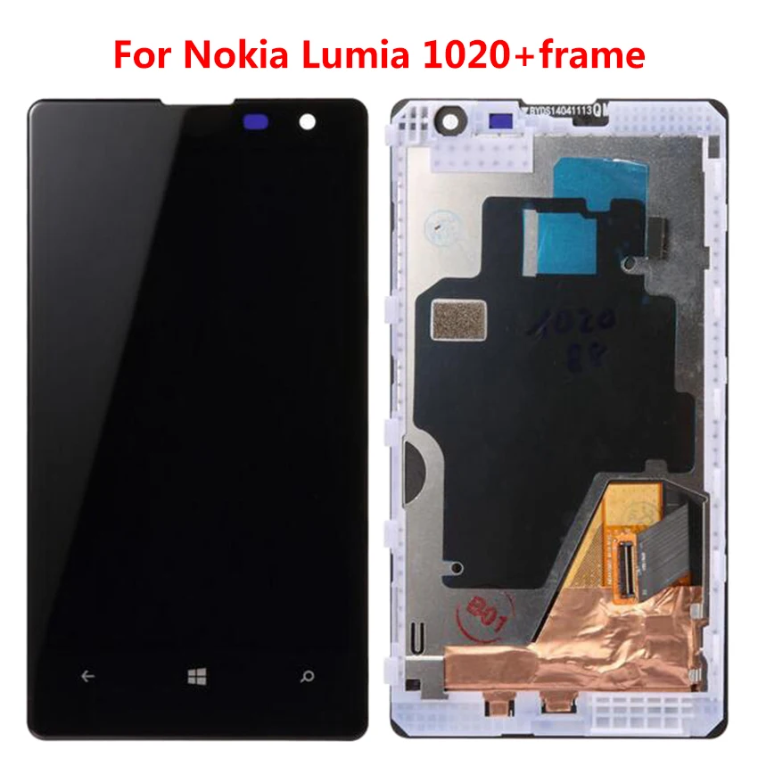 ЖК дисплей для Nokia Lumia 1020 экран сенсорный Рамка дигитайзер в сборе черный Nokia1020 с