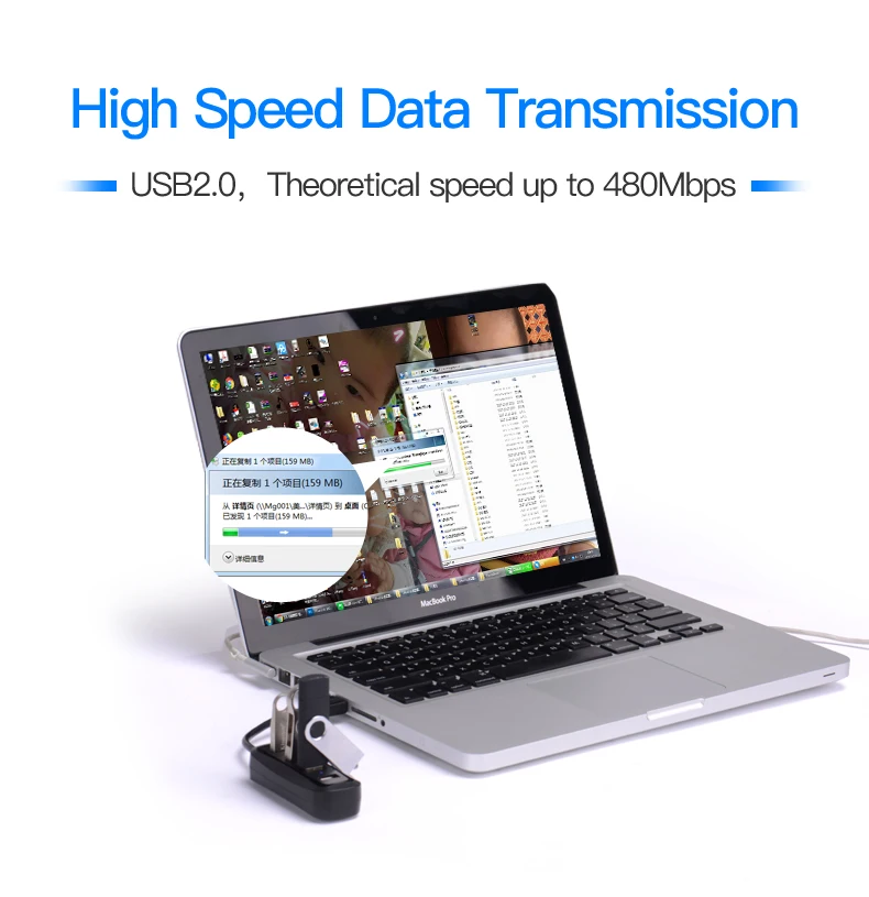 Vention USB концентратор USB 3,0 4 порта портативный OTG концентратор 480 Мбит/с USB разветвитель с светодиодный лампой для Apple Macbook ноутбук планшет USB 2,0 концентратор