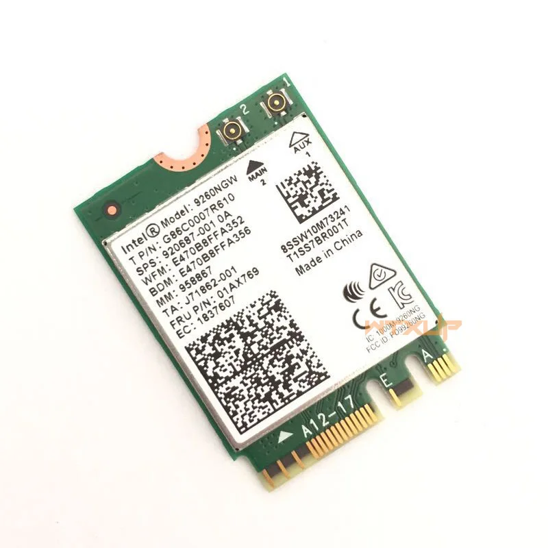 Only wifi card Беспроводной-AC 9260 AC для Intel 9260ac 9260NGW 1730 Мбит/с PCI-e PCIE 1X WiFi адаптер MU-MIMO Bluetooth 5,0 WLAN сетевая карта - Цвет: Only wifi card