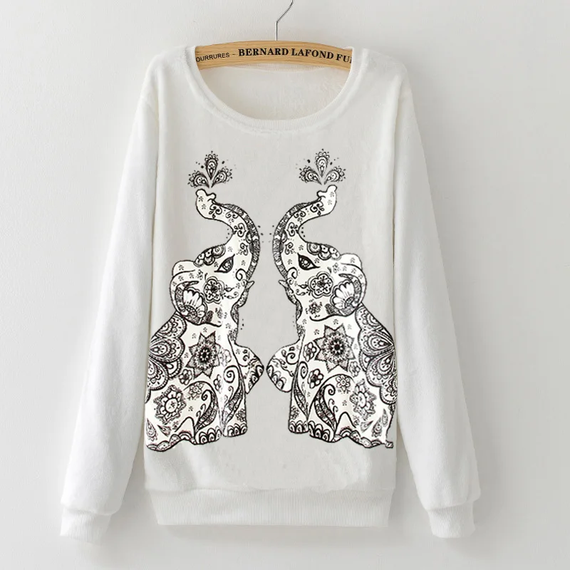 Женский фланелевый свитшот с принтом в виде слона|women sweatshirt|hoodies womensweatshirt sweatshirt |