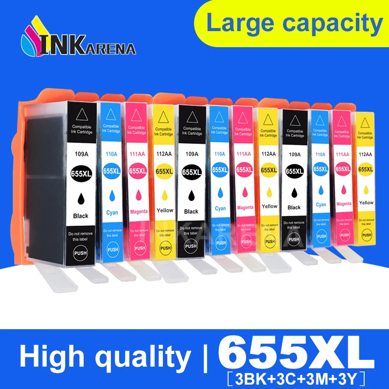 INKARENA 655 чернильный картридж для HP XL 655XL Deskjet 3525 5525 4615 4625 4525 6520 6525|Чернильные