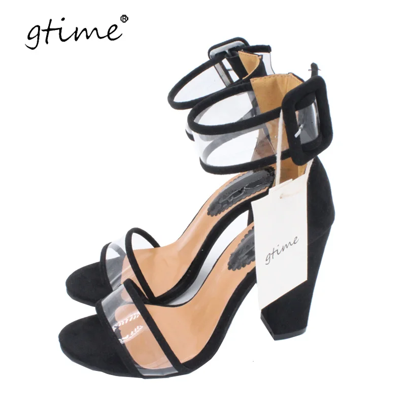 Женские прозрачные туфли Gtime летние босоножки на высоком каблуке для танцев