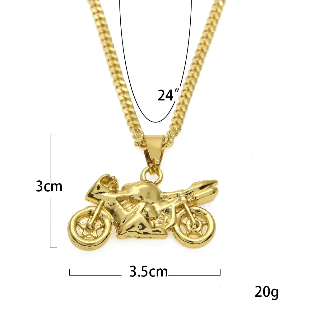 Хип хоп золотые мотоциклетные цепочки с подвесками для мужчин и женщин Iced Out bling