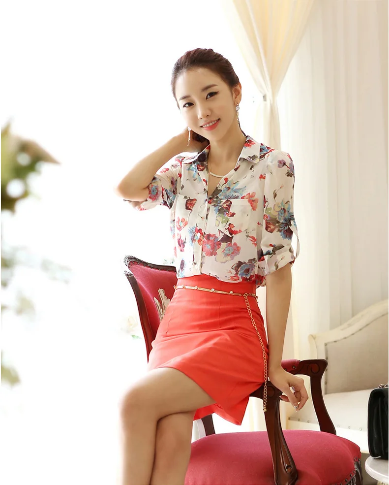 Тропическая блузка рубашка из шифона с цветочным принтом мягкая S-XXXXL 5XL 6XL размера