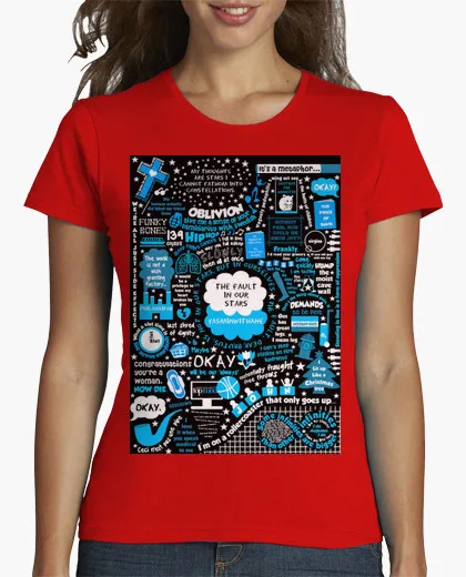 Brand clothing Promotion t-shirt женщин Коллаж Bajo la misma эстрелла девушка короткий О шеи Печати