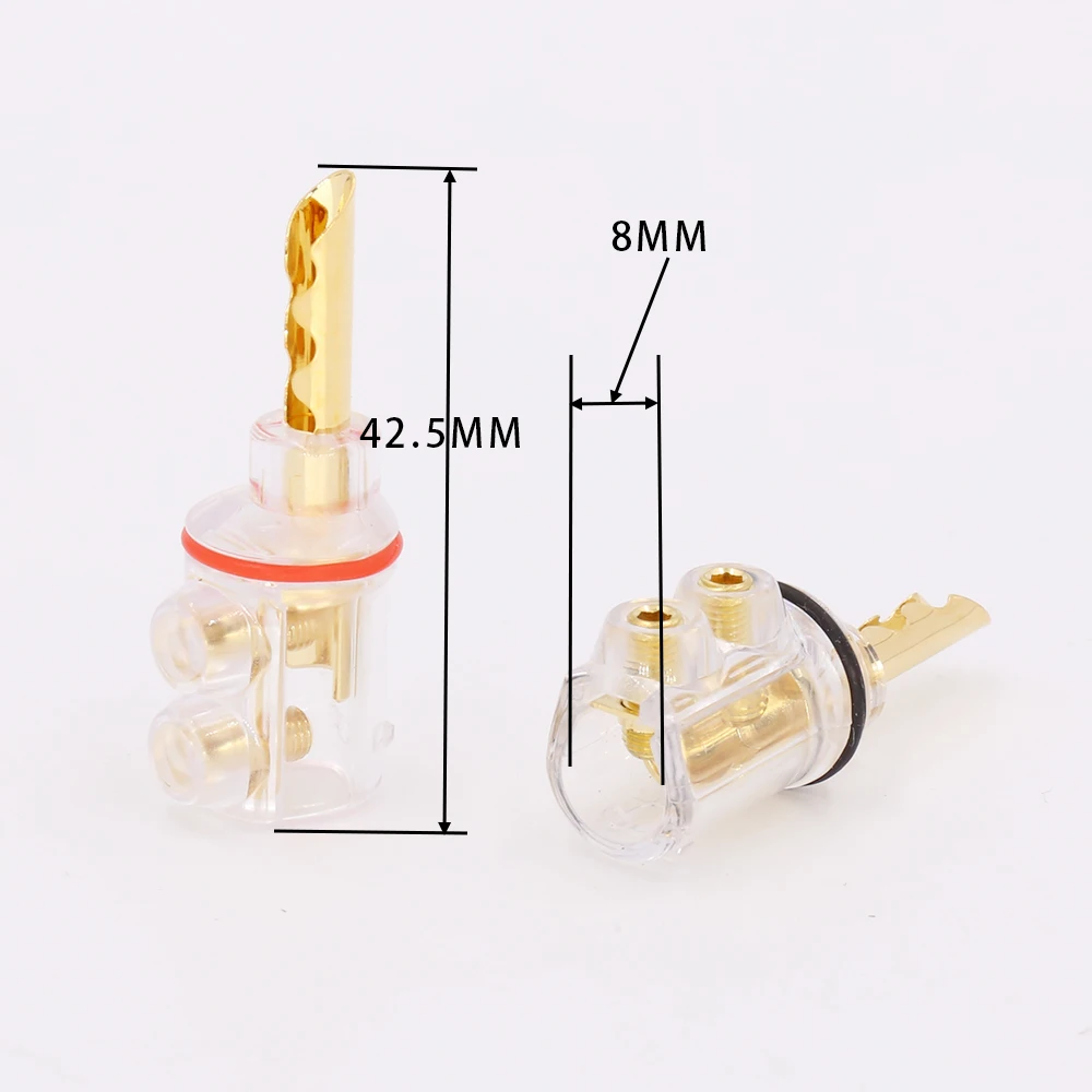 

4pcs WBT Style Gold plated BFA banana Transparent Cover Audio Banana Plug 4mm for speaker cable