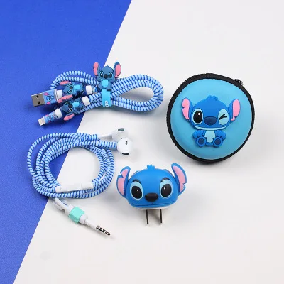 Хороший подарок милый мультяшный usb-кабель протектор для Наушников набор с кабелем Стикеры для намотки спиральный usb-шнур с зарядным устройством для iphone 5 6 6s 7 plus - Цвет: style 6