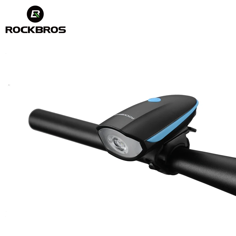 7588 blue ROCKBROS Rechargeable2 в 1 велосипедный светильник, велосипедный звонок, 350 люмен, USB, MTB велосипедный передний светильник, электрический звонок, мигающий светильник, водонепроницаемый - Цвет: 7588 blue