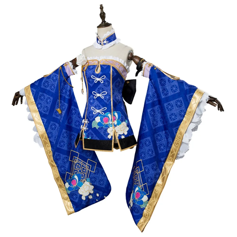 LoveLive костюм Aqours Kanan Matsuura карнавальный китайское платье синий полный комплект