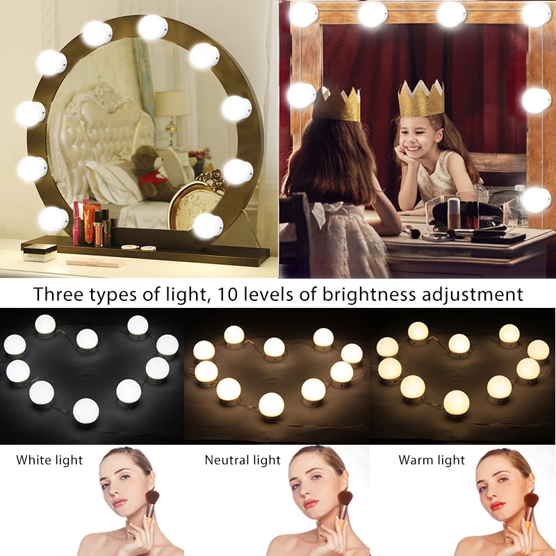 Комплект светодиодных ламп для макияжа Зеркала В туалетном столике с USB портом