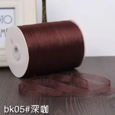 

Горячая 3/8 "дюйм 1 см глубокий кофе шифон шелк органза Полиэфирная Лента Сделай сам Ремесло Декор подарки упаковка Скрапбукинг 10 метров
