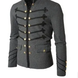 

Steampunk Men's Fashion long Sleeve coats with Gold button decoration