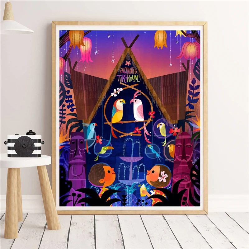 Sing Like A Tiki Bird Enchanted Tiki Room Canvas Posters Prints Wall Art Painting Decorative Picture Modern Home Decoration HD