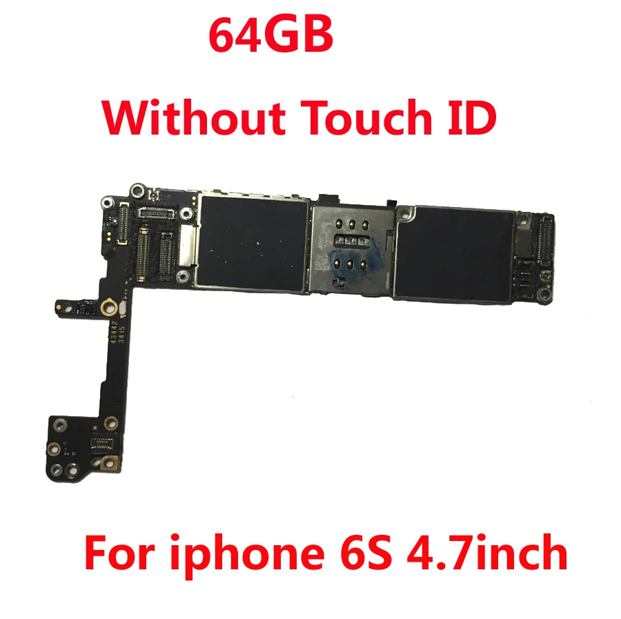 Оригинальная материнская плата для iPhone 6S с/без touch ID 16 Гб 64 Гб 128 ГБ разблокированная материнская плата Бесплатный iCloud IOS системная логическая плата - Цвет: 64GB-Without TouchID