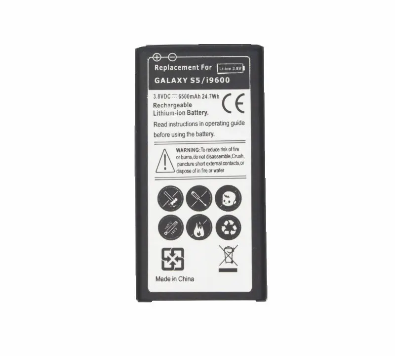 1x6500 мА/ч S5 i9600 расширенная батарея + задняя крышка для Samsung Galaxy SV I9600 I9602 SM-G900T G900V G900P