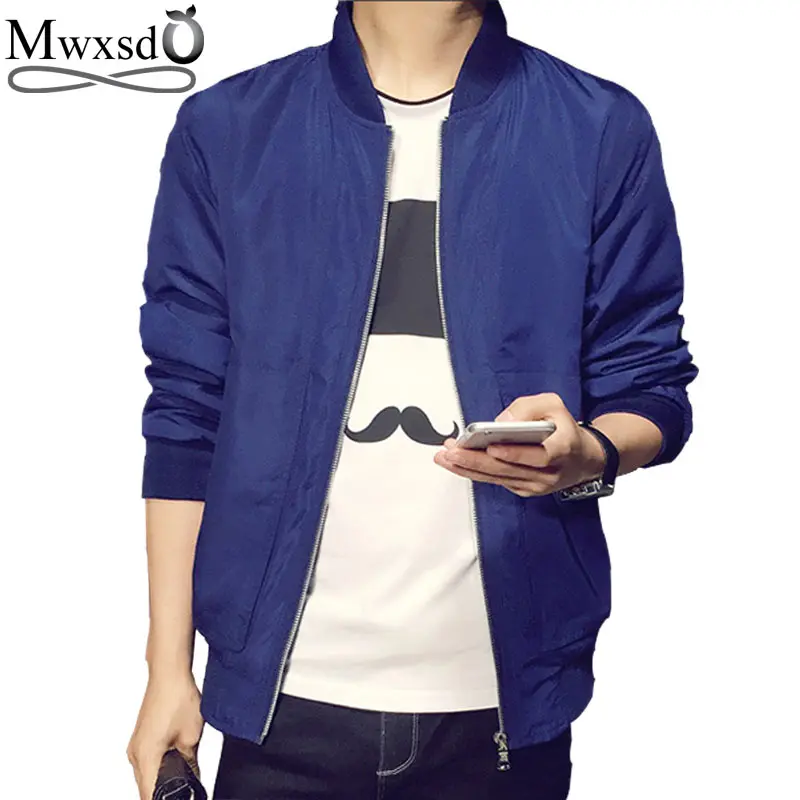 Мужская приталенная куртка Mwxsd повседневная однотонная бомбер hombres chaqueta jaqueta M 4xl