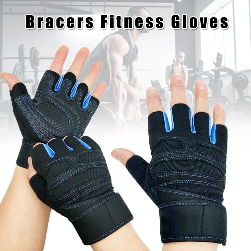 

Men Women Gym Gloves with Wrist Wrap Support for Workout Fitness Weight Lifting XR-Hot