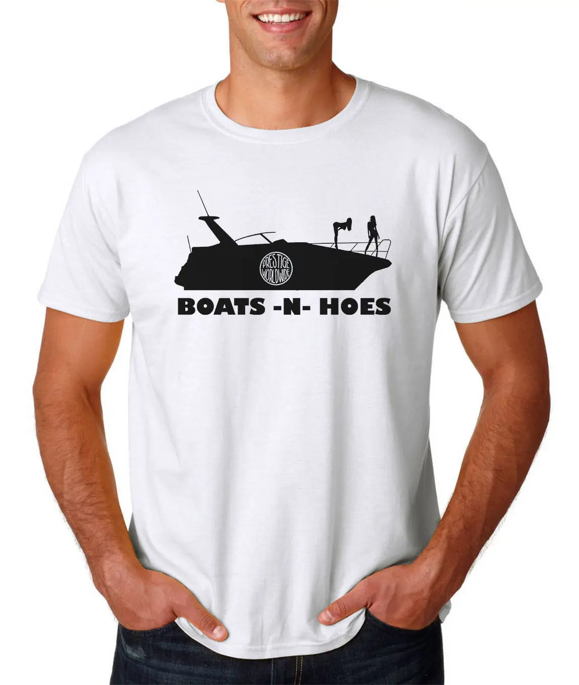 Модная крутая Мужская футболка 2019 с надписью Boats N Hoes Prestige Worldwide Step Brothers Will ferrella and