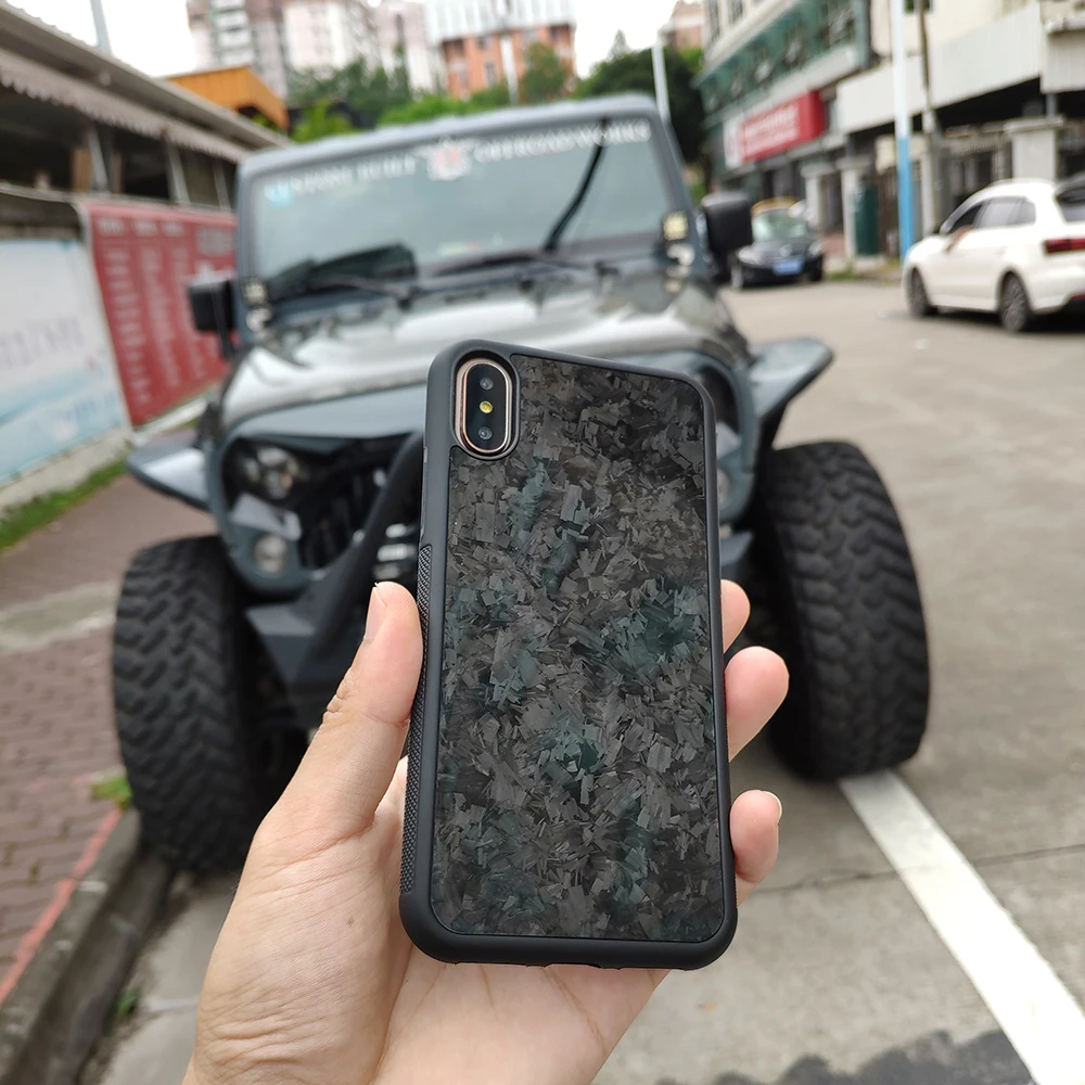 Противоскользящий чехол из настоящего кованого углеродного волокна для iPhone X XS XR с мягким TPU для iPhone 7 8 7 Plus 8 Plus Xs max чехол
