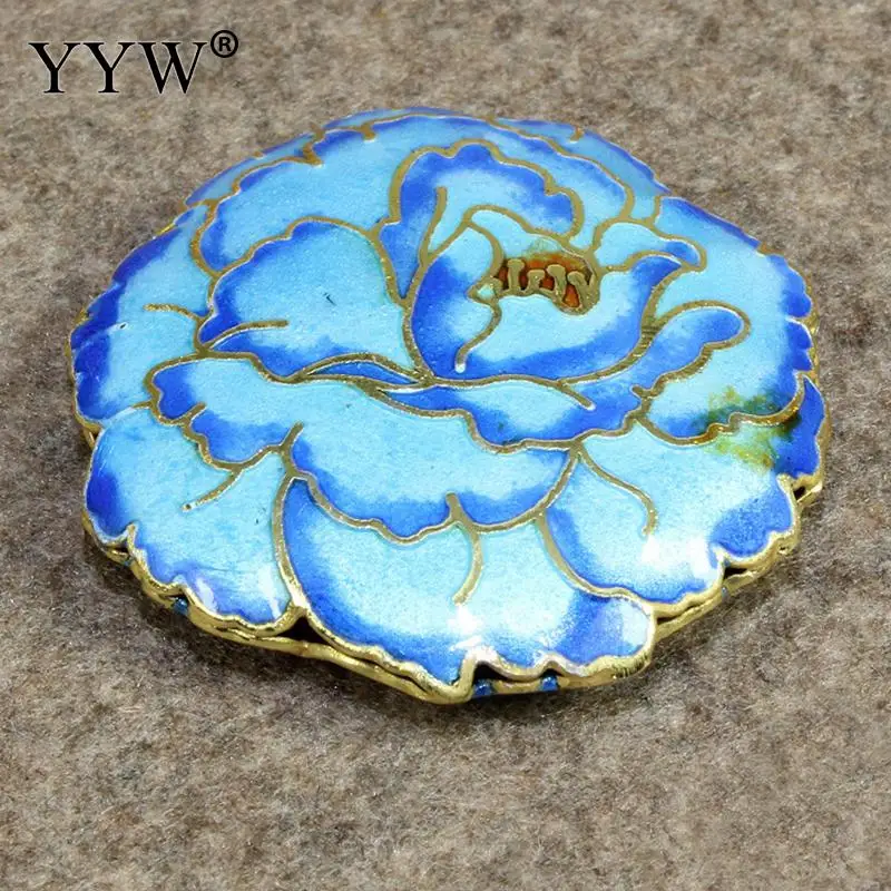 YYW 1 шт. 42 мм перегородчатые бусины дерево пион ручной работы для DIY ювелирных