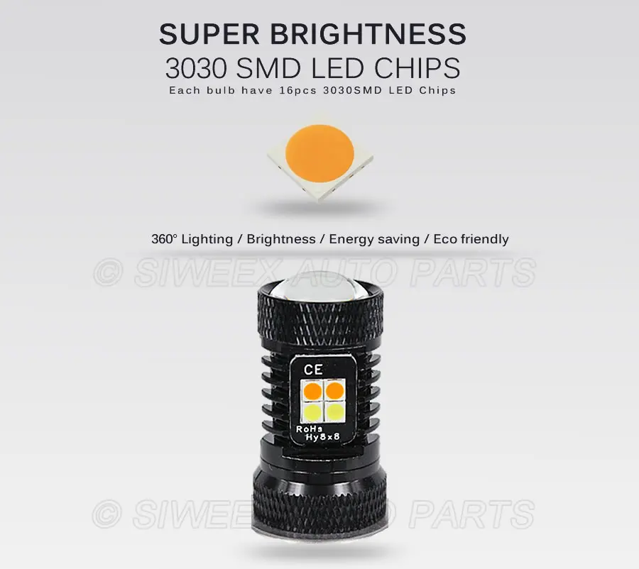 1 шт H1 H3 H4 H7 H8 H11 9005 9006 H15 H16 высокое Мощность 3030 16 SMD светодиодный автомобилей Туман свет фар 12 V DC белый желтый