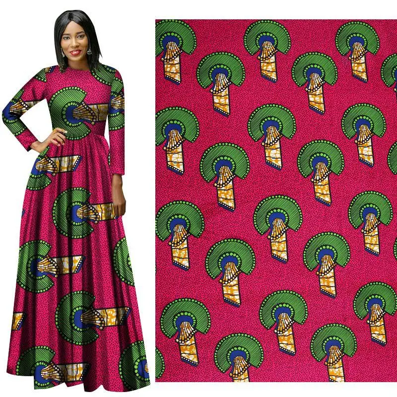 2019 African red national costume poly batik printed cloth 110 grams heavy geometric pattern clothing fabric | Дом и сад