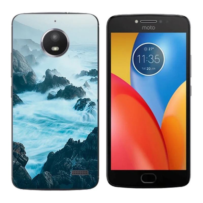 Чехлы для Motorola Moto E4 с золотой печатью 5 0 "силиконовый телефон XT1766 XT1763 чехол E