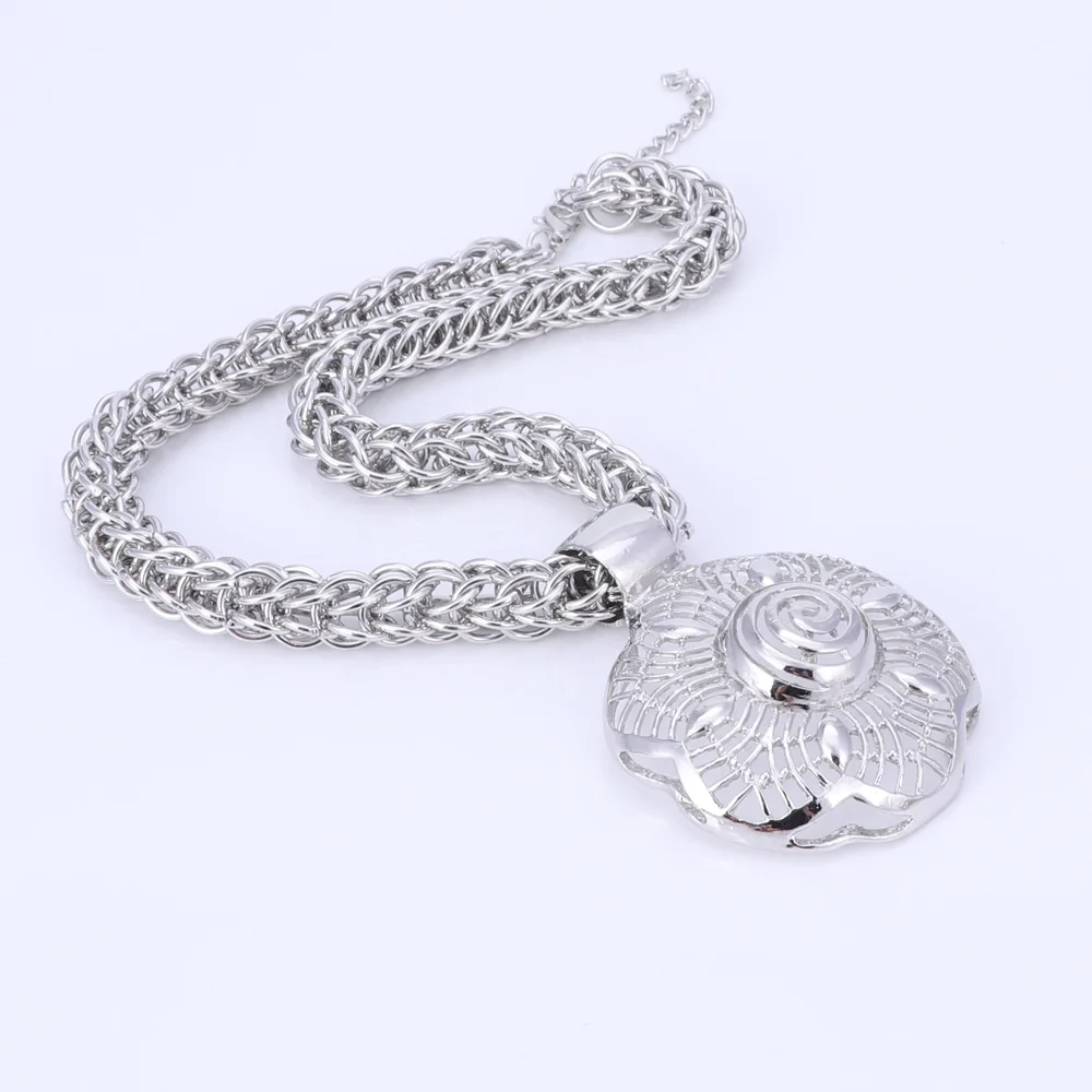 2020 топ изысканный Дубай комплект ювелирных изделий роскошный серебряный цвет