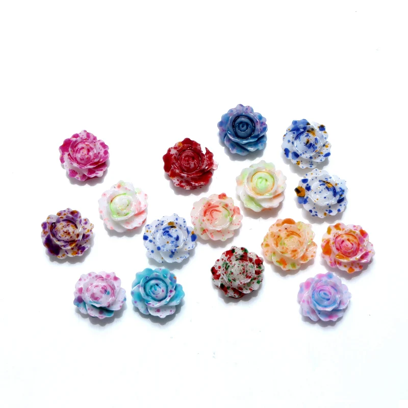 10mm-100Pcs 100/шт смешанные полимерные кабошон розы ремесла Flatback бусины каваи украшения для скрапбукинга DIY аксессуары - Цвет: 10mm-100Pcs