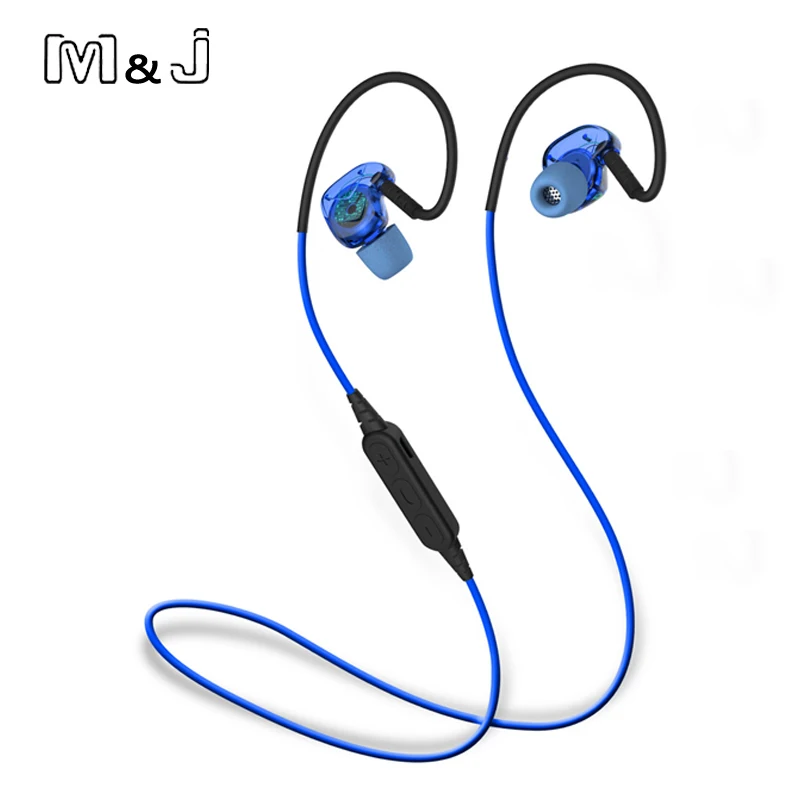 M&ampJ High Quality IPX67 Waterproof Wireless Bluetooth Earphone Sweatproof Sport Running Stereo Headsets With Microphone for Phone |