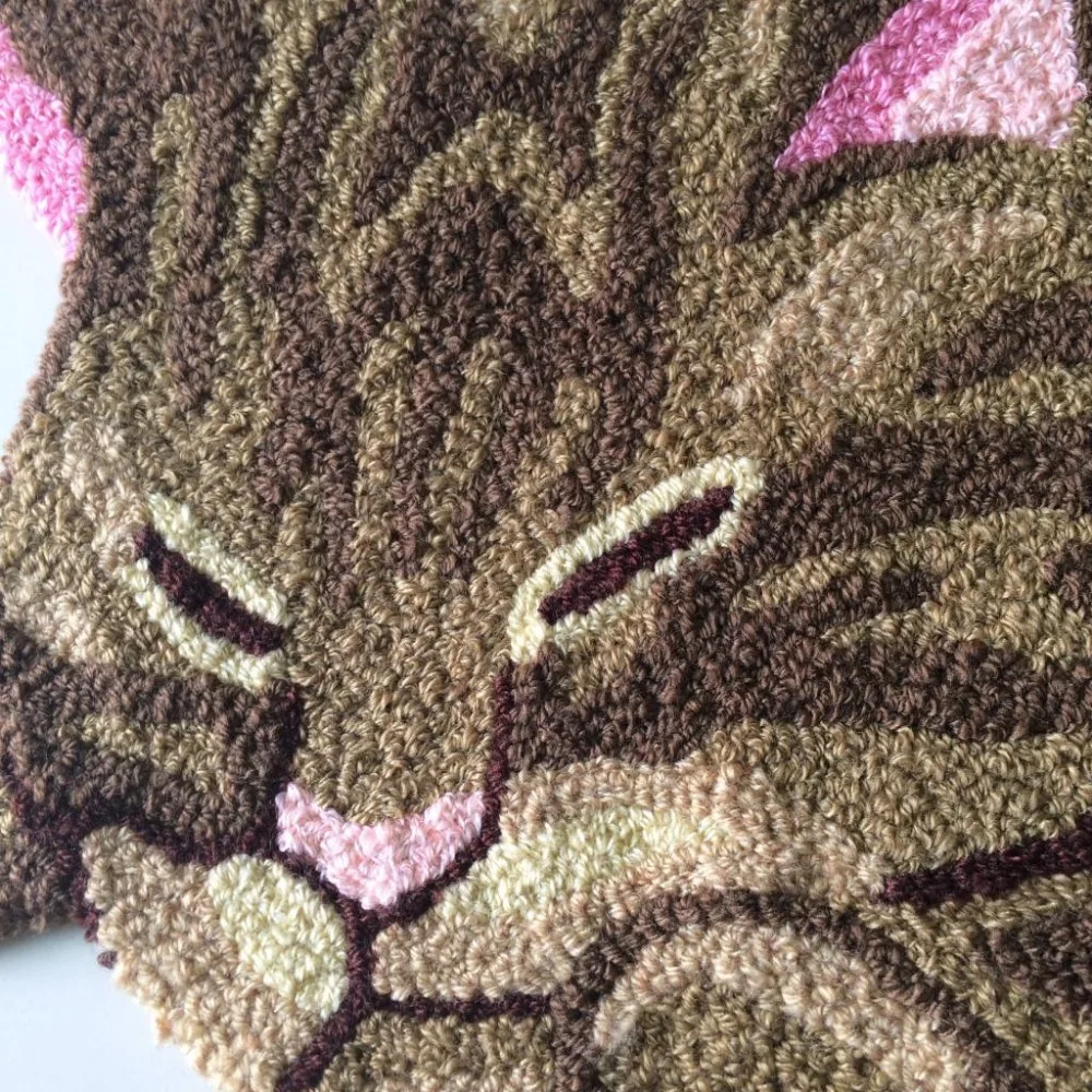 

3D New Handmade Cat Shape Washable Carpet Mat Tapete Bedroom Kitchen Floor Mats Welcome Doormat 45*85cm 64*120cm Cat Bed Mat