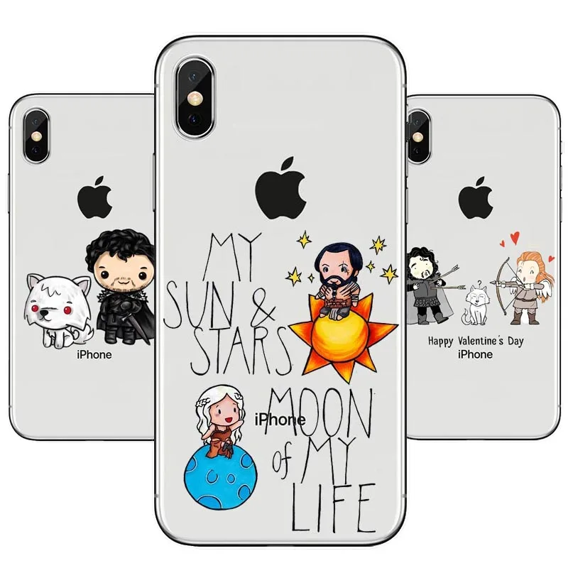 Игра престолов Daenerys Dragon Jon Snow Прозрачный жесткий чехол для телефона iphone XS MAX 10 8 Plus 7