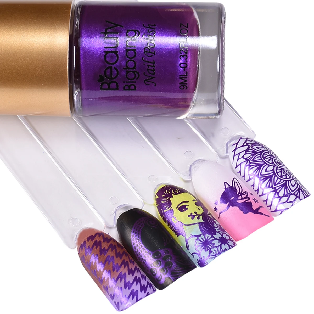 BEAUTYBIGBANGNail штамповка гель лак для ногтей красочный дизайн ногтей пластина печать лак 6 цветов 1 бутылка