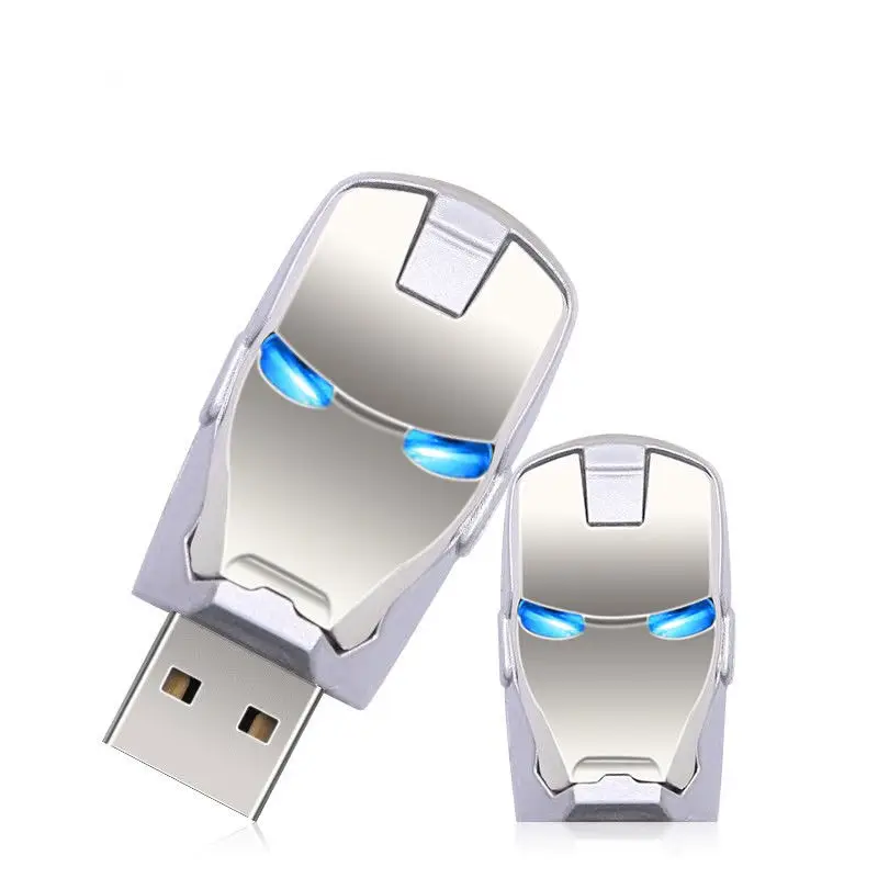 J бокс светодиодный Железный человек 32GB USB флэш робот флеш накопитель 2 0 32gb для