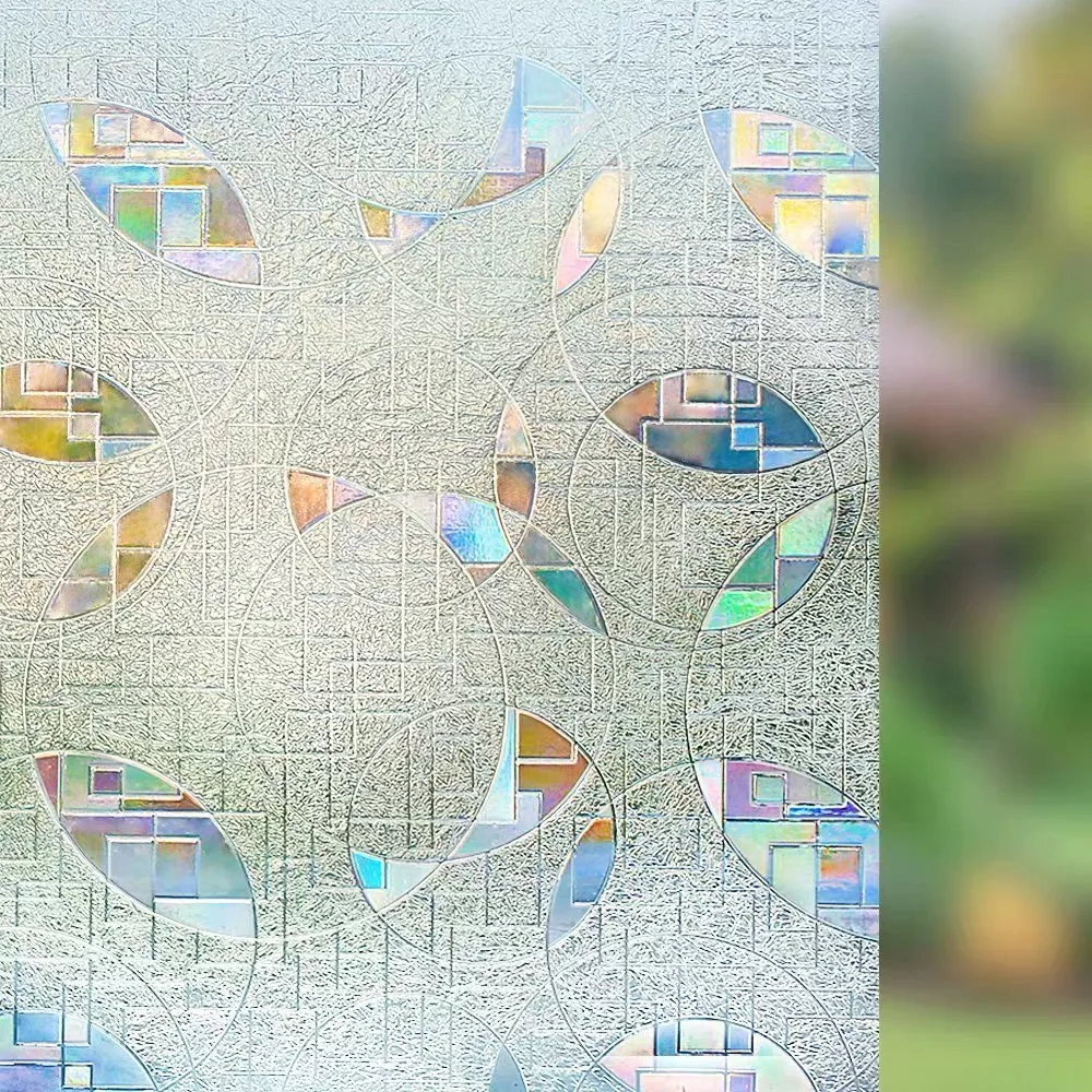 3D витражная Лазерная Защитная стеклянная пленка стикер на окно статичные