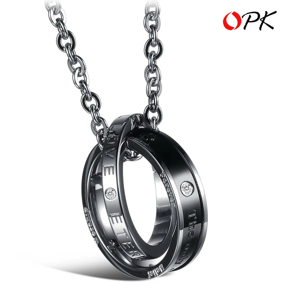 Ювелирные изделия от OPK 2 шт цена! Титана стали пара ожерелье женщин/мужчин