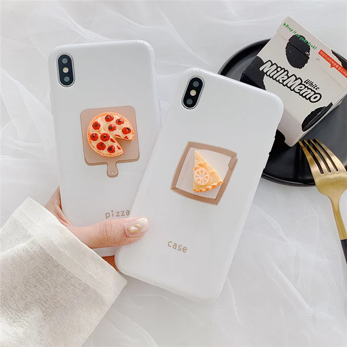 3D фруктовый чехол для телефона с пиццей для iphone X, XR, XS, Max, мягкий силиконовый чехол с чизкейком для iphone 7, 8, 6, 6s plus, чехол
