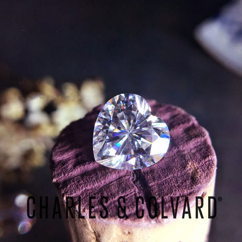 Charles Colvard Moissanite свободные камни сердце бриллиантовый огранка 6 5 мм 1 карат DEF цвет