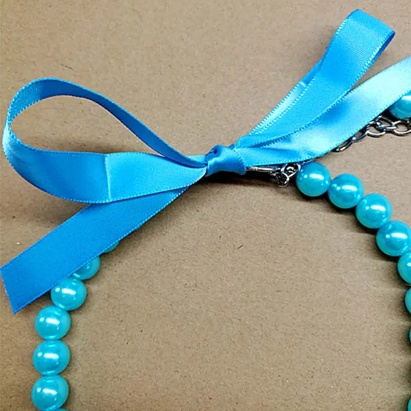 Ожерелье с голубым/розовым жемчугом для собаки модный ошейник драгоценными