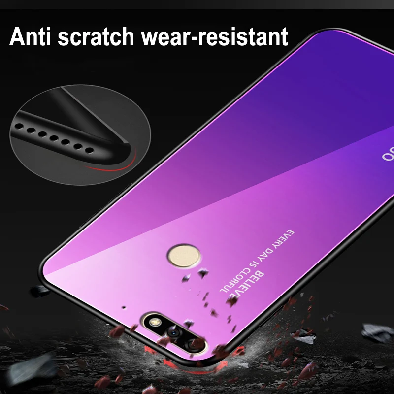 Tempered Glass Case For Huawei Honor Play 7C Luxury Gradient Back Cover Phone Cases 7 C Play7c LND-AL30V shell | Мобильные телефоны