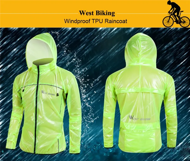 WEST BIKING светоотражающий плащ для велоспорта, ветрозащитная Водонепроницаемая ветровка для велосипеда, Джерси для горной дороги, велосипедный плащ для велоспорта