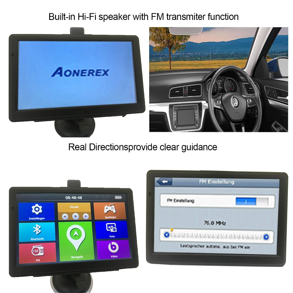 Автомобильный GPS навигатор 7 дюймов HD FM Bluetooth голосовая Автомобильная