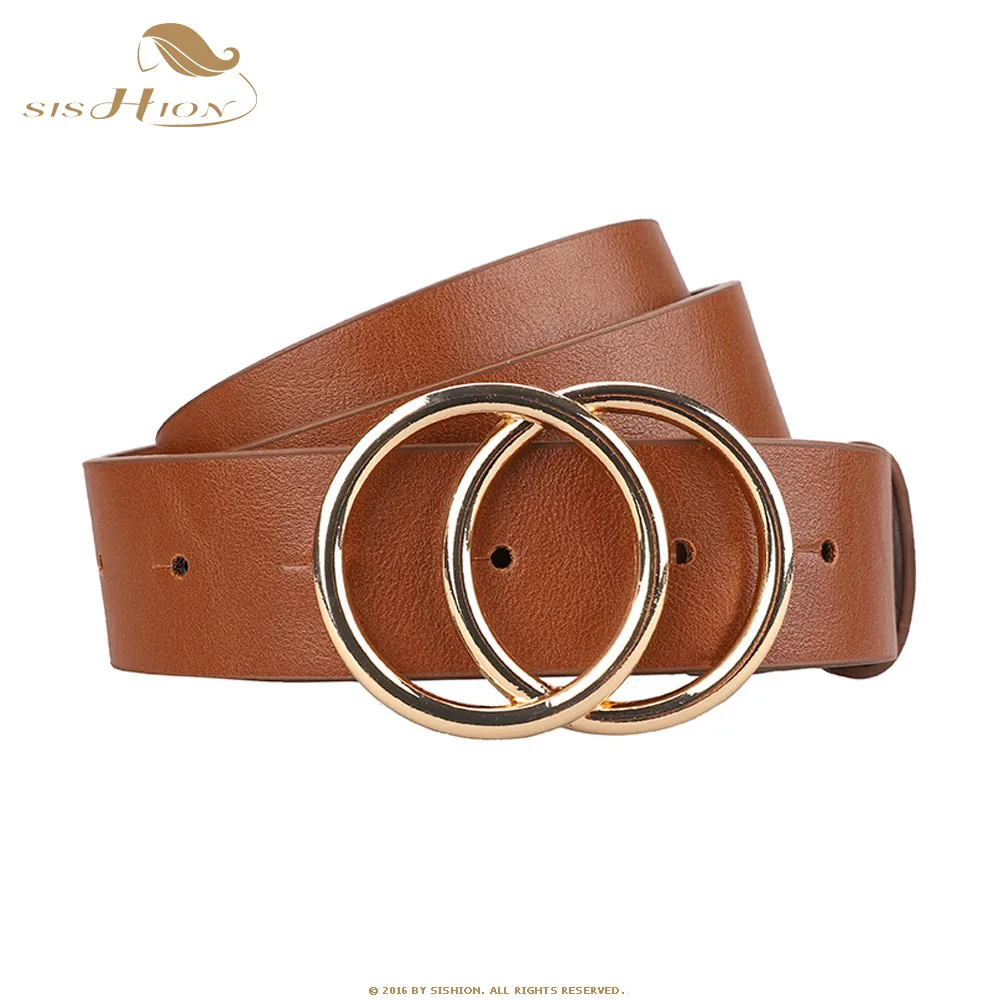 

SISHION Women Jeans Belt Fashion Women Gold Buckles QY0177 Waist Belts Leather Strap High Quality Cummerbund Waistband Dress