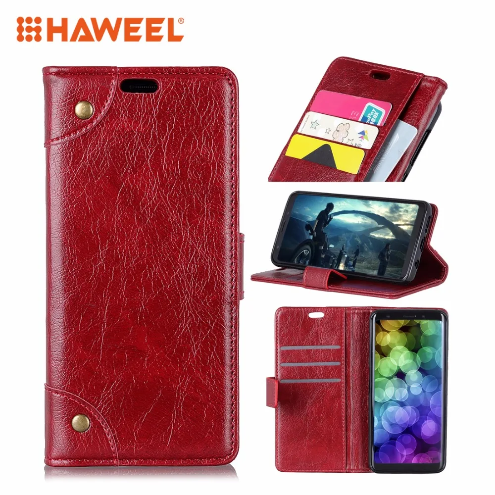 

HAWEEL Copper Buckle Nappa Texture Horizontal Flip Leather Case with Holder & Card Slots & Wallet For iPhone XR / XS Max