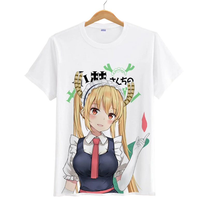 Аниме Kobayashi-san Chi No Maid футболка с изображением дракона Maid Kanna Kamui Toru футболки для косплея мужские и женские футболки с короткими рукавами