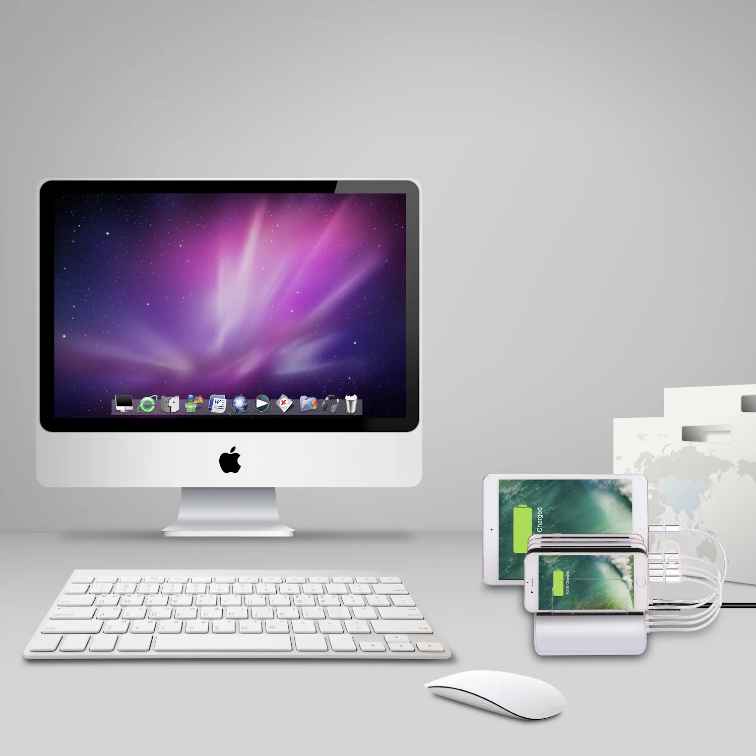 6 портов usb зарядная станция универсальный настольный планшет и смартфон мульти-устройство концентратор зарядная док-станция для iPhone, iPad, Galaxy Tablet