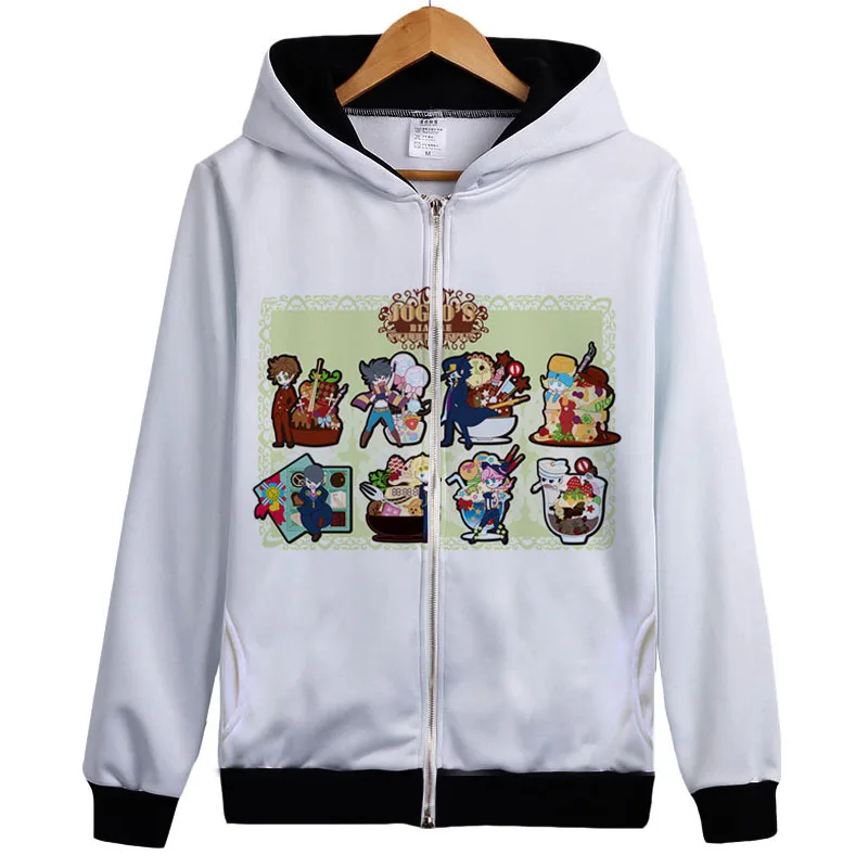13 Аниме jojo's невероятное приключение Толстовка JOJO логотип свитшот с рисунком, круглый воротник, длинные рукава Мужские осень-зима Повседневное тонкий флис на молнии со шнуровкой Толстовка пальто - Цвет: 13