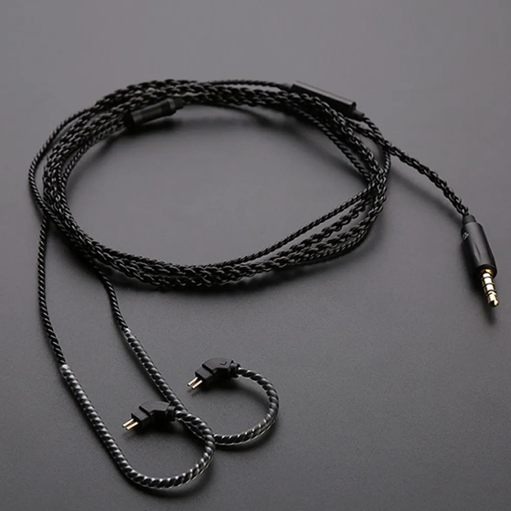 TRN Сменный кабель для наушников 2Pin 0 75 мм Модернизированный с микрофоном V10 V20 KZ ZS6
