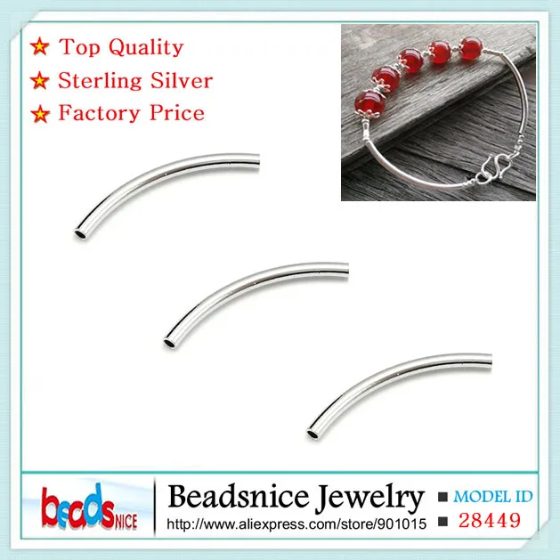Beadsnice ID28449 высокое качество серебро 925 пробы изогнутые бусины серебряные оптовая