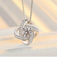 925 sterling silver necklace for women forever heart aaa zircon mosaic pendants necklaces jewelry gift drop shipping